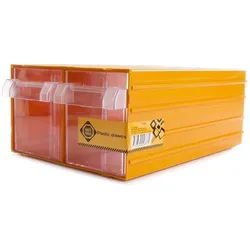 FORTE Tools K-56 Aufbewahrungsbox in 21.2x30.2x12.6 cm, Schubladenbox, Transparent, Kunststoff, mit 2 Schubladen, mit Schienensystem kombinierbar ( 000051144852 )