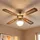 GLOBO Champion 106,6 cm Deckenventilator messing antik/eiche mit Licht