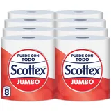 Scottex Jumbo Küchentücher, 8 Rollen, vielseitig einsetzbar, mit recycelbarer Verpackung und FSC-Fasern