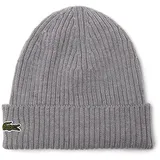 Lacoste Unisex - Erwachsene Mütze RB0001, Damen,Herren Strickmütze,Wollmütze,Beanie,Grau,TU (Einheitsgröße) - Einheitsgröße