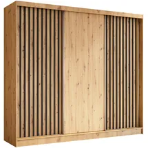 ax living Schwebetürenschrank Cabinio 240 x 216 x 61 cm Braun/Schwarz