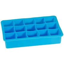 Intirilife 1x Eiswürfelform/Silikonform in BLAU – Eiswürfel Silikonform mit 15 Fächern à 3 x 3 x 3 cm für große Eiswürfel – BPA Freier Flex