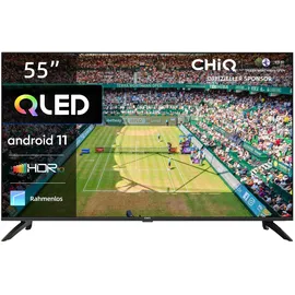 CHiQ 55 Zoll (139 cm) Fernseher, 4K UHD, QLED, Android 11, 4K HDR HDR10, WCG, Prime Video, Dolby Vision, Works with, Alexa, Rahmenloses Design