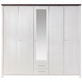 Southampton Kleiderschrank Schrank Schlafzimmerschrank 5-türig Kiefer massiv wei