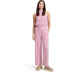 Overall CARTOON "Cartoon Jumpsuit mit hohem Kragen", Damen, Gr. 34, Normalgrößen, lila (lilas), Obermaterial: 55% Leinen, 45% Viskose., modisch, tailliert, Rundhals, Overalls, Design