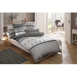 OTTO home Cremona romantische Bettwäsche grau 135 x 200 cm + 80 x 80 cm