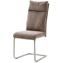 Freischwinger Set in Beige Webstoff modern (2er Set)