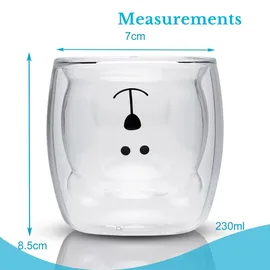 Intirilife Doppelwandiges Thermo Glas Set 0,23 l 4-tlg.