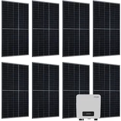 Juskys Solaranlage Set 3000 W Photovoltaik Anlage 8 Solarmodule, Wechselrichter und WLAN