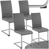 Tectake Esszimmerstuhl Kunstleder grau 4er Set