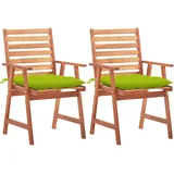 vidaXL Gartenstuhl 61 x 62 x 22,5 cm grün 2 St.