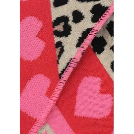 Zwillingsherz "Micha", Damen, pink, Baumwollmischung, Modetücher, Mode Tuch, Leomuster mit Herzen und Schrift, vielseitig tragbar