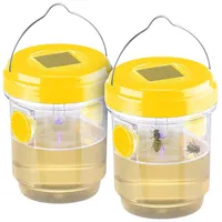 ExBuster Solar Insektenvernichter: 2er-Set giftfreie Solar-LED-Insektenfalle z. Aufhängen oder