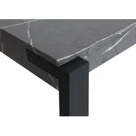 Mendler Esstisch HWC-L53, Tisch Küchentisch Esszimmertisch, Industrial Metall 140x80cm Marmor-Optik grau