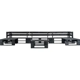 vidaXL Garten-Paletten-Sofagarnitur 6-tlg. schwarz Holz