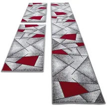 oKu-Tex Bettumrandung 3-teilig 67 x 340 cm / 2 x 67 x 140 cm Rot