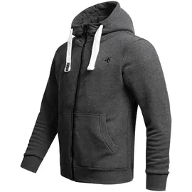 Alessandro Salvarini Sweatjacke ALESSANDRO SALVARINI "ASVinzent", Herren, Gr. S (48), grau (dunkelgrau), Obermaterial: 65% Baumwolle, 35% Polyester, Sweatjacken Sweatjacke, warmer Hoodie