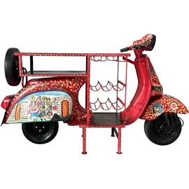 SIT Möbel Bartisch aus einem recycelten Roller 170 x 105 x 65 cm rot/bunt/schwarz