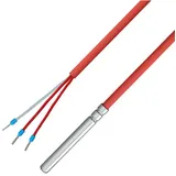 iOVEO 036HS01302 - PT100 3-Leiter Temperaturfühler/Kabelfühler/Solarfühler/Temperatursensor mit Silikon-Leitung bis 200°C, 2 Meter
