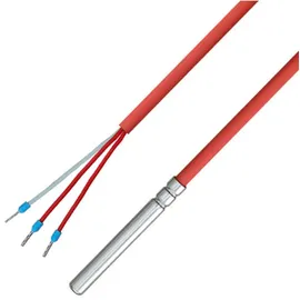 iOVEO 036HS01302 - PT100 3-Leiter Temperaturfühler/Kabelfühler/Solarfühler/Temperatursensor mit Silikon-Leitung bis 200°C, 2 Meter