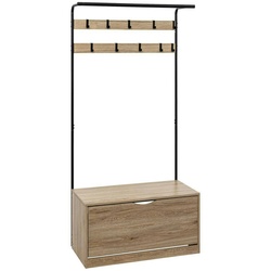 FIVE Schuhregal "Jano" mit Garderobe in Natur