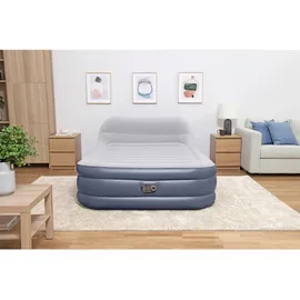 BESTWAY Luftbett SleekFlow mit Kopfteil & Luftpumpe Double XL/Hi 226 x 152 x 84 cm Aufblasbar Camping 67923