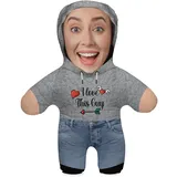 Ferocity Kissen mit eigenem Foto Personalisiertes Lustiges Fotogeschenk mit eigenem Gesicht Bedruckt 45 cm Foto-Kissen zum Geburtstag Valentinstag Fotokissen Mädchen im Pullover [091]