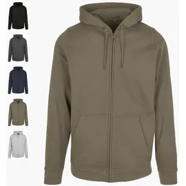 Build Your Brand Basic Reißverschlusspullover Heather Grey 3XL