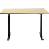 TOPSTAR E-Table elektrisch höhenverstellbarer Schreibtisch ahorn rechteckig, T-Fuß-Gestell schwarz 120,0 x 80,0 cm