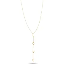 Echtzeit Y-Kette Love Letters gold/Edelstahl