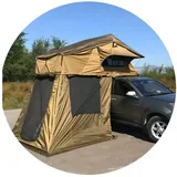 TZIpower Dachzelt Autodachzelt Softcase 2 Größen, bis zu 5 Personen Khaki/Grün Schwarz, Personen: 5 braun|schwarz 125 cm x 163 cm x 26 cm