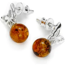 Paar Ohrstecker OSTSEE-SCHMUCK "Ostsee-Schmuck Ohrstecker Schmetterling Ohrstecker Schmetterling", weiß, Ohrringe, Damen, 19 x 8mm, Silber 925 (Sterlingsilber)