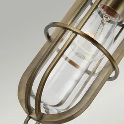 Licht-Erlebnisse Pendelleuchte DACIO dunkles Messing Antik mit Klarglas 1x E27 bis 60W LE121464