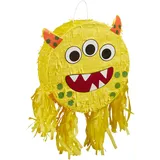 Relaxdays Pinata, lustiges Monster, zum Aufhängen, Kinder, Mädchen & Jungs, Geburtstag, Piñata zum selbst Befüllen, bunt, 1 Stück