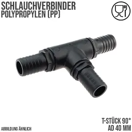 DeinSchlauch24 T-Stück 25 mm PVC PROFI 90° schwarz