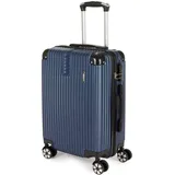 BRUBAKER Handgepäck Koffer London - Reisekoffer mit Zahlenschloss, 4 Rollen und Komfort Tragegriffen - 37 x 56 x 22 cm Rollkoffer, M, Blau - Blau