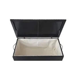 Mendler Poly-Rattan Kissenbox HWC-D88, Gartentruhe Auflagenbox Truhe Premium schwarz, 51x100x50cm 170l