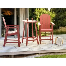 Beliani Gartentisch 60 x 60 x 103 cm Rot
