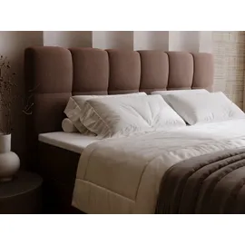 GRAINGOLD Boxspringbett Maison 160x200 - Bett mit Matratze und Topper - Boxspringbett mit Bettkasten und Matratze - Boxspringbett Braun (Royal 06) - Braun