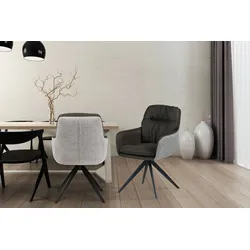 Polsterstuhl KAYOOM "Stuhl Dian 125, hochwertige Verarbeitung, bequem, formschönes Design", schwarz, Stühle, B/H/T: 57cm x 87cm x 64,5cm,, Stoff aus Polyester, Schaumstoff, Sperrholz Gestell: 100% Eisen, 360-Grad drehbar, hochwertige Verarbeitung, bequem, B:57cm H:87cm T:64,5cm