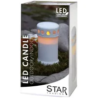 Star Trading LED Grablicht Weiß, Grabkerze mit flackernder Flamme, batteriebetriebenes Windlicht für Grab, Outdoor & Indoor, ca. 14 x 8 cm