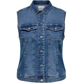 ONLY CARMAKOMA Trenchcoat-Weste in medium Blue denim, | Gr.: 48,