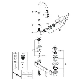 Grohe Eurodisc Cosmopolitan Zero L-Size Einhandmischer DN 15 23043003
