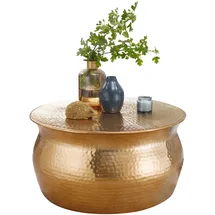 Möbel Boss Couchtisch Gold Metall 60 x 30 cm