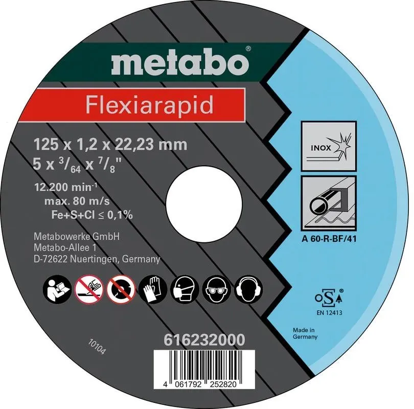 Metabo Flexiarapid Inox, Trennscheibe, gerade Ausführung 125 - 616232000