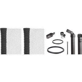 GAH Alberts Alberts Maschendrahtzaun Komplettset zum Einbetonieren, anthrazit-metallic, 80 cm 40 m