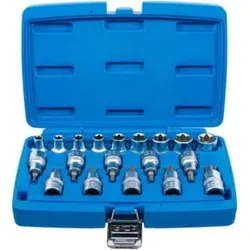 BGS Bit-Einsatz-/Steckschlüssel-Einsatz-Satz Antrieb Innenvierkant 12,5 mm E-Profil / T-Profil (für Torx) 19-tlg.