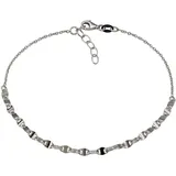 VIVANCE Fußkette "925 Silber rhodiniert glanz", weiß, Fußketten, Damen, 23+2cm, Silber 925 (Sterlingsilber), glänzend