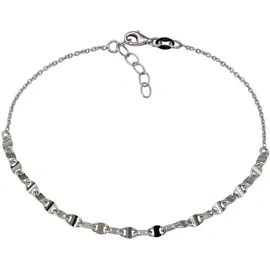 VIVANCE Fußkette "925 Silber rhodiniert glanz", weiß, Fußketten, Damen, 23+2cm, Silber 925 (Sterlingsilber), glänzend