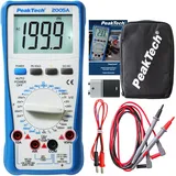 PeakTech 2005 A – Digital Multimeter 2.000 Counts, Digitales Messgerät für Spannungs - & Strommessung, Widerstandsmessung, Kapazitäts- & Induktivitätsmessungen, Durchgangsprüfer - CAT III